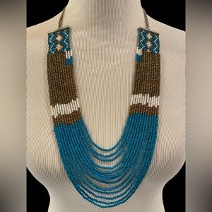 Southwestern-Inspired Tricolor Seed Bead Necklace